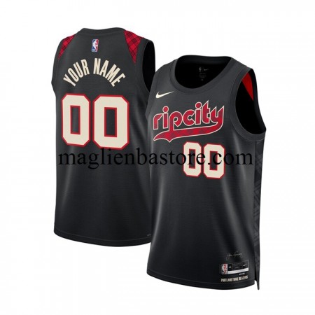 Maglia NBA Portland Trail Blazers Personalizzate Nike 2023-2024 City Edition Nero Swingman - Uomo